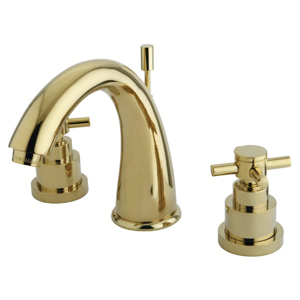 8" Widespread Bathroom Faucet, Polished Brass
